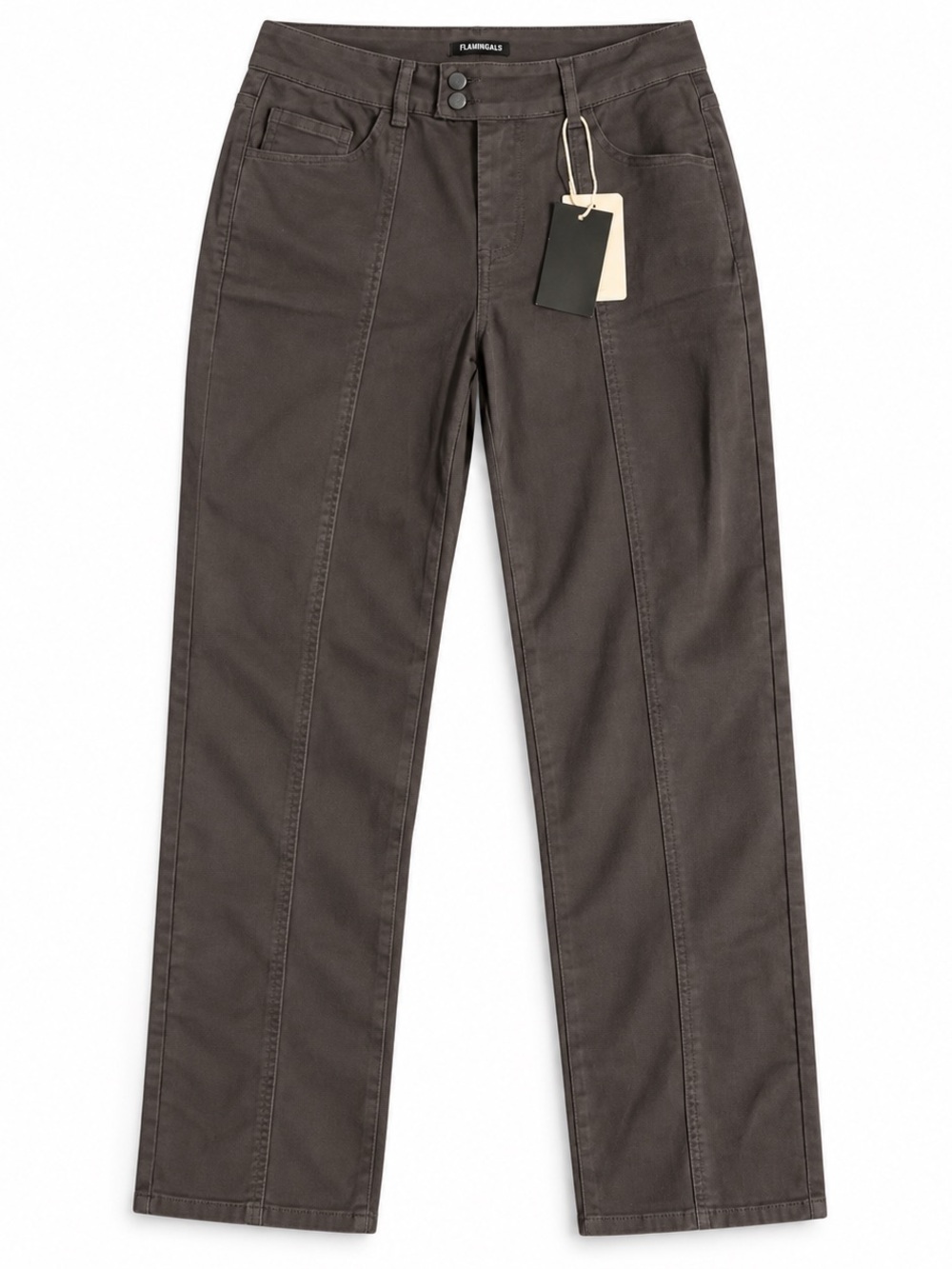 NWT Flamingals Stretch Twill Straight Leg Front-Seam Pants SM